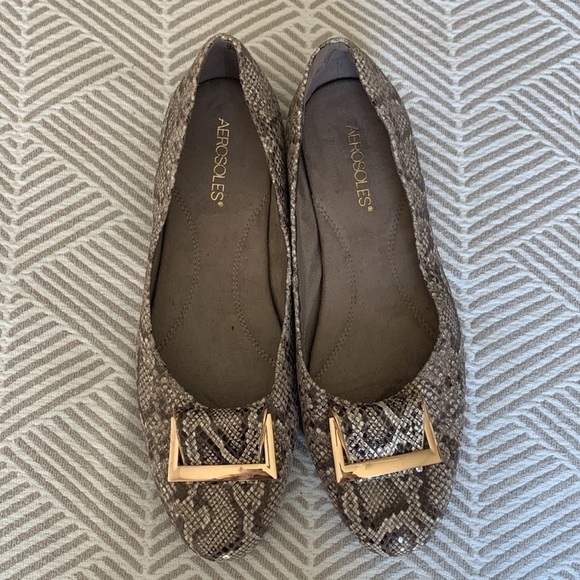 Aerosoles snakeskin buckle ballet flats size 10 - Picture 5 of 12